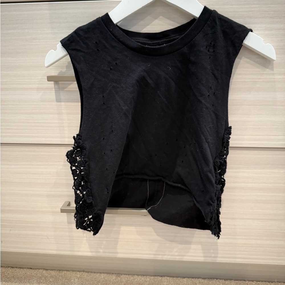 Katie j nyc girls cropped distressed tank too